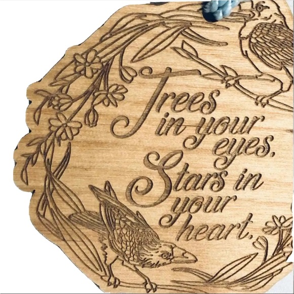 Crow Handmade wood etched engraved rustic bird ornament raven keepsake bookmark - Picture 6 of 16